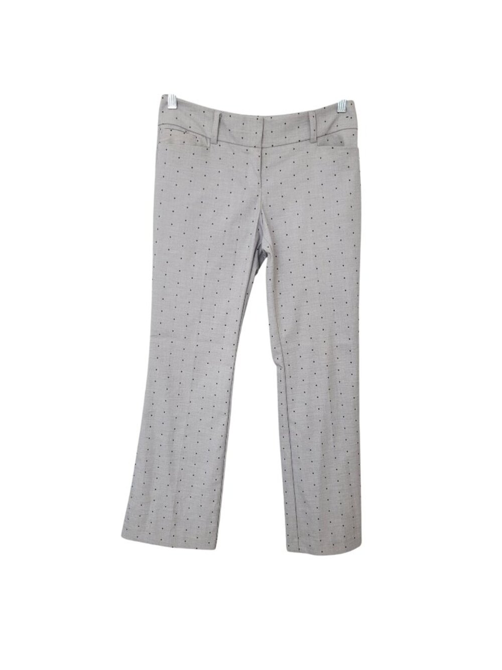 7th Avenue Design Studio Petite Polka Dot Straight-Leg Pants Womens Size 4P Gray